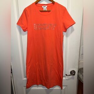 DKNY coral T-Shirt Dress y2k style